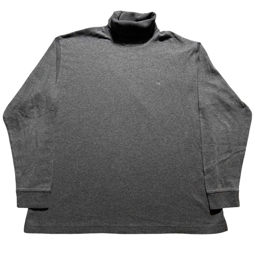 Brooks Brothers Turtleneck Mens Large Gray 346 Cotton Long Sleeve Golden Fleece